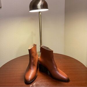 New Antonio da Faria Monica Leather Back Zip Ankle Boots Size 7.5